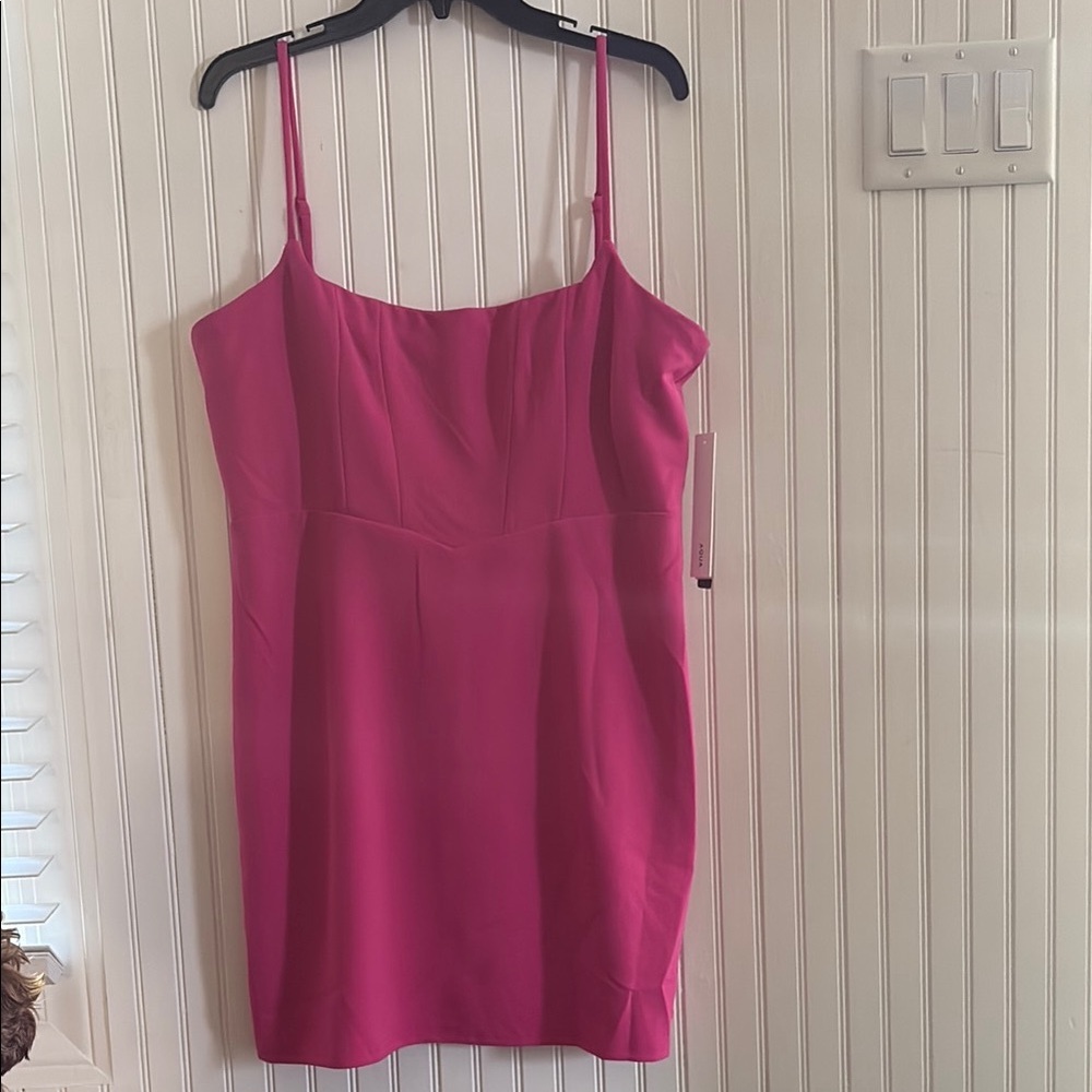 Aqua Vibrant Pink Spaghetti Strap Dress